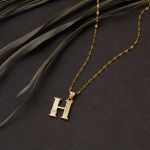 Lettera H Baş Harfli 14 Ayar Altın Kolye resmi