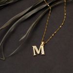 Lettera M Harfi Zincirli 14 Ayar Altın Kolye resmi