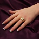 14 Ayar Burgulu Taşsız Altın Yüzük resmi