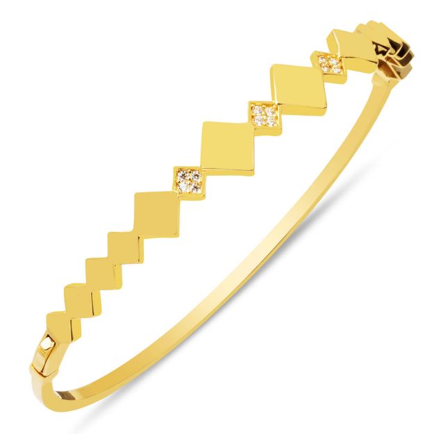 Kare Tasarım Altın Kelepçe Bilezik 14 Ayar resmi