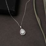 Damla Bagetli 14 Ayar Beyaz Altın Set resmi