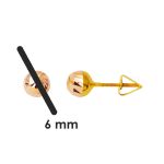 14 Ayar Vidalı 6 mm. Top Altın Küpe resmi