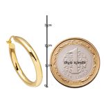 İtalyan 14 Ayar Taşsız Altın Küpe resmi