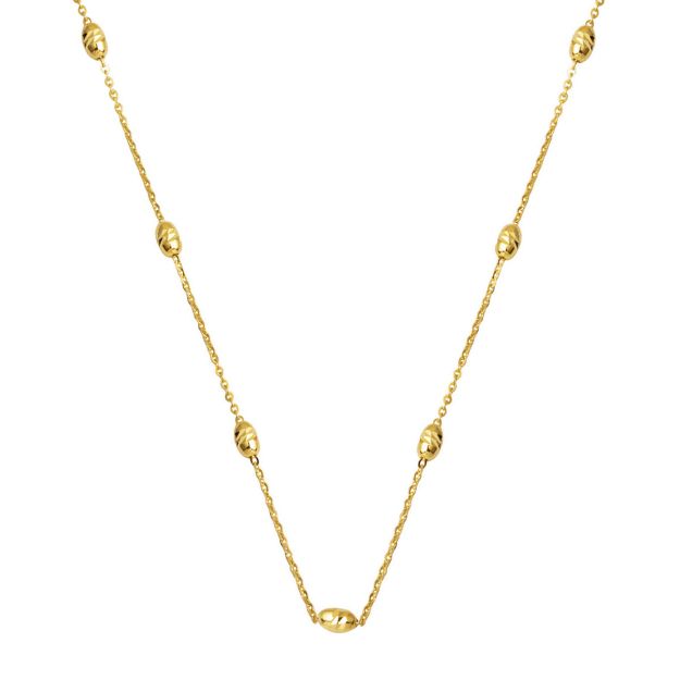 İtalyan Dorika Toplu 14 Ayar Zincir Kolye 50 cm. resmi