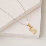 Lettera S Baş Harfli 14 Ayar Altın Kolye Ucu resmi