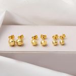 Petek 14 Ayar Altın Top Küpe 5 mm. resmi