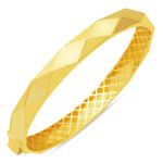 14 Ayar Prizma Tasarım Kelepçe Altın Bilezik resmi