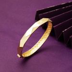 14 Ayar Prizma Tasarım Kelepçe Altın Bilezik resmi