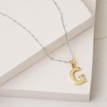 Lettera G Harfi 14 Ayar Altın Zincirsiz Kolye resmi