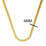 4 mm Enli 14 Ayar Altın Ezme Zincir
