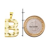 B Harfi 3 Boyutlu Altın Kolye resmi