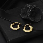 Retro 14 Ayar Halka Altın Küpe 2,5 cm Çaplı resmi