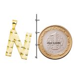 N Harfi 3 Boyutlu Altın Kolye resmi