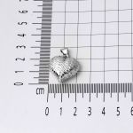 Kalemli 14 Ayar Beyaz Altın Kalp Kolye resmi