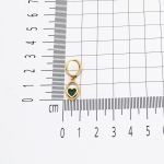 Yeşil Kalp Sallantılı Altın Küpe 14 Ayar resmi