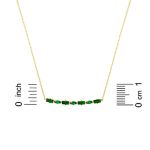Yeşil Taşlı Minimal Zincirli Altın Kolye