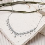 Damla Taşlı Beyaz Altın 14 Ayar Söz Takı Seti resmi