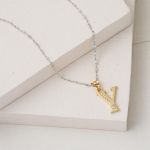 Lettera Y Harfi Altın Kolye Ucu 14 Ayar resmi