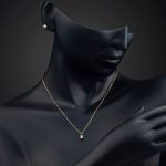 Tektaşlı Kolye Küpeli 14 Ayar Spor Altın Set resmi