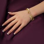 Süzme Halkalı Tasarım Bileklik 14 Ayar Altın resmi