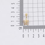 14 Ayar Taşlı Kelebek Altın Göbek Piercing resmi