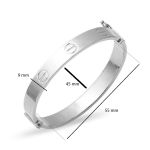 Vidalı Beyaz Altın Kelepçe Genç Bileziği resmi