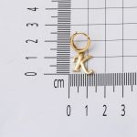 K Harfi Halka Altın Küpe 14 Ayar resmi