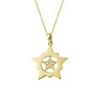 Modern Tasarım Yıldız Kolye Altın resmi