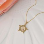 Modern Tasarım Yıldız Kolye Altın resmi