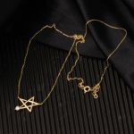 Tek Taşlı Altın Yıldız Kolye resmi