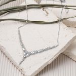 14 Ayar Beyaz Altın Taşlı Tasarım Söz Seti resmi