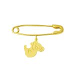 Filli Altın Çengelli Bebek İğnesi