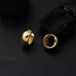 1,5 cm. Çaplı Kalın Altın Halka Küpe 14 Ayar