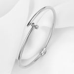 Çivi 14 Ayar Beyaz Altın Bilezik resmi