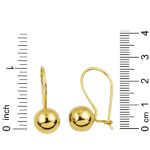 Cilalı 14 Ayar Altın Sarkaç Top Küpe