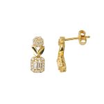 Papatya 14 Ayar Baget Taşlı Altın Set resmi