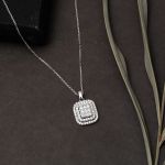 Prenses Baget Model Beyaz Altın 3'lü Takı Seti resmi