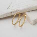 İtalyan Burmalı 14 Ayar Altın Halka Küpe resmi