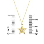 Taşlı Yıldız Altın Kolye resmi