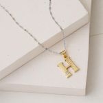 Lettera H Baş Harfli 14 Ayar Altın Kolye Ucu