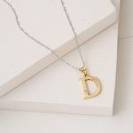 Lettera D Harfi Altın Kolye Ucu 14 Ayar resmi