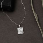 14 Ayar Beyaz Altın Baget Taşlı Spor Set resmi