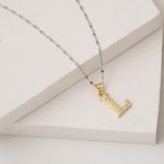 Lettera L Baş Harfli 14 Ayar Altın Kolye Ucu resmi