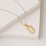 Lettera Ü Harfi Altın Kolye Ucu 14 Ayar resmi