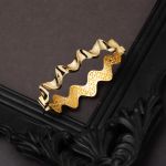 Zikzak Tasarım Altın Kelepçe Bilezik 14 Ayar resmi