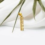 14 Ayar Altın İşlemeli I Harf Kolye Ucu resmi