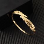 Vidalı Gurmet Tasarım Altın 14 Ayar Kelepçe Bilezik resmi