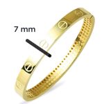 Vidalı Taşsız Kelepçe Altın Bilezik resmi