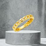 Baklava Desenli Minimal 14 Ayar Yüzük