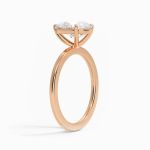 2 Karat Oval Mozanit Yüzük - 14 Ayar Rose Altın resmi